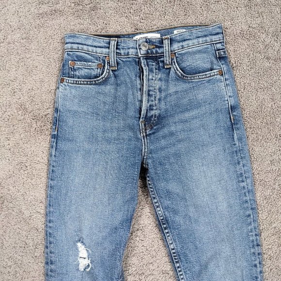 Re/Done Blue Straight Leg Jeans - Picture 2 of 14
